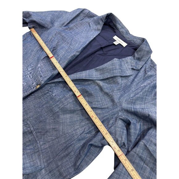 Croft & Barrow Womens Blue Blazer Jacket 1X Cotton Polyester Made In China - Picture 10 of 11